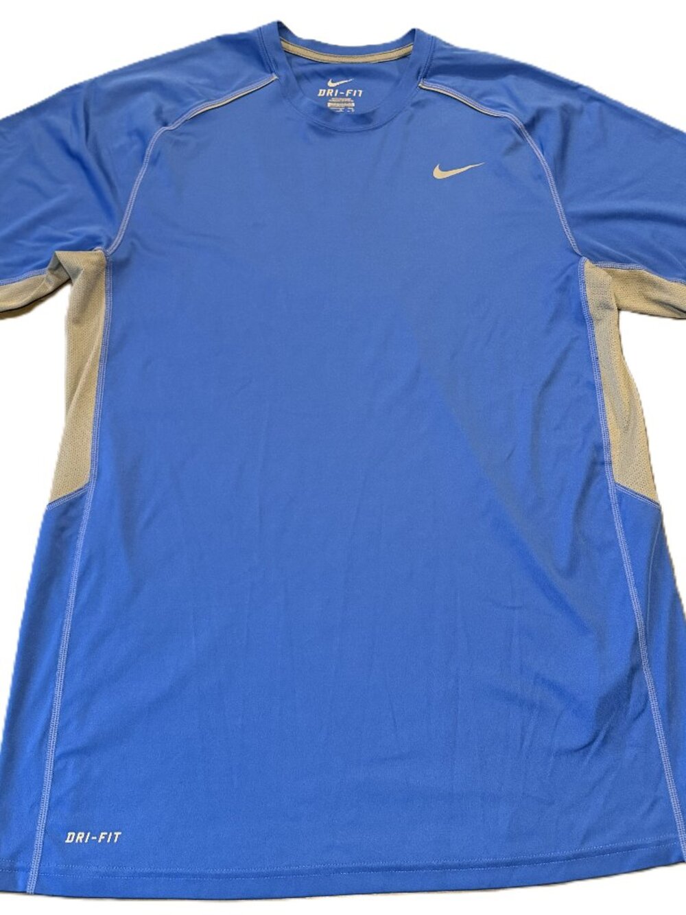 Nike Men's Large Dri-FIT Blue Gray Short Sleeve Athletic Shirt As Is